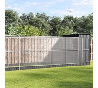 Runheo Volière avec extension en acier galvanisé argenté anthracite 623 x 203 x 216 cm avec porte, grille, toit et accessoires idéal pour perroquets, perruches, canaris, pour l'intérieur, l'extérieur