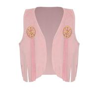 Runhomal Bébé Fille Costume Danse Disco Occidental Costume Du Far West Pour Filles Gilet Cow Boy En Faux Cuir Daim Veste Cow Girl Voyage Rose 12-18 mois