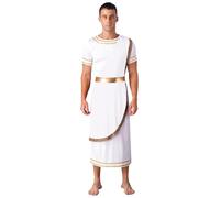 Runhomal Deguisement Dieux Grec Homme Adulte Empereur Romain César Grec Costume de Dieu Grecs Grèce Romain Halloween Carnaval Fête A Blanc M