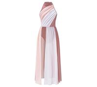 Runhomal Enfant Fille Robe Danse Lyrique Contemporaine Costume Danse Classique Moderne Dancewear 5-16 Ans Rose poussiéreux 9-10 Ans