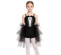 Runhomal Enfants Tenue Magicienne Pour Ensemble Robe Smoking Cosplay Filles Noir 5-6 ans
