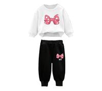 Runhomal Ensembles Survêtements Fille Enfant Licorne Ensembles de Sport Filles Sweat Sweartshirt Jogging Pantalon de Sport Joggers 1 Ans - 12 Ans A Blanc 1-2 ans