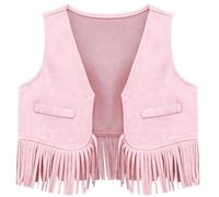 Runhomal Gilet Cowboy Garçon Fille Tenue de Cow-boy Bébé Enfant Soirée Halloween Carnaval Fête Carnaval 0-5 Ans Rose 2-3 ans