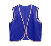 Runhomal Homme Déguisement Prince Arabe Gilet Haut Costume Prince Roi Party Cosplay Carnaval S-4XL Bleu M