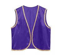 Runhomal Homme Déguisement Prince Arabe Gilet Haut Costume Prince Roi Party Cosplay Carnaval S-4XL Violet M