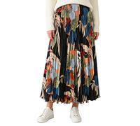 Runhomal Jupes Maxi A Line Évasées Jupe Plissée Fleurie pour Femme Robe De Style Décontracté Fête De Rentrée Party Photos D'Engagement Noir Taille Unique