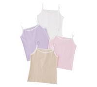 Runhomal Lot de 4 Camisole Filles Débardeurs Basics Enfant Top à Fines Bretelles Maillot de Corp sans Manches 2-12 Ans Multicolore 5-6 Ans