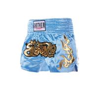 Runhomal Short de Sport MMA Garcon Fille Short de Boxe Muay Thai Kick Boxing Trunks pour Enfant 5-16 Ans Bleu Clair 8-12 Ans