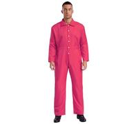 Runhomal Uniforme de Travail Homme Haute Visibilité Combinaison Salopette Manches Longues Ensemble Vêtements de Travail Agricole Mécaniciens Chantiers Rose vif S