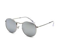 RUNHUIS Petites lunettes de soleil rondes polarisées pour homme et femme - Vintage classique - Monture en métal - Lunettes rétro tendance pour conduite, pêche, Argenté/mercure, taille unique