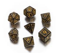 Runic Dés - 7 Pièce - Noir Et Jaune