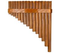 Runioney Flûte de Pan en Bambou Naturel, Instrument à Vent, 15 Tons en Sol Majeur, Main Gauche