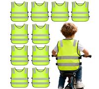 Runkoyea Gilet De Sécurité Pour - 10 Pièces de Vêtements d'Extérieur - Gilet De Sécurité Et De Visibilité | Pour Garçons Et Filles Lors De La Marche Et De La Course Sur Les Routes