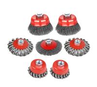 Runkoyea : Meule à Fil pour Meuleuse d'Angle | Brosse À Fil En Forme De Coupe | Pour Acier, Moteur, Bois, Inoxydable, Tuyau Métallique, Meulage, Carrelage, Soudure, Laiton, Carbone, Cuivre