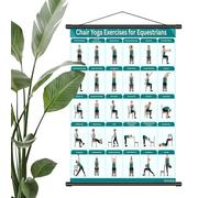 Runkoyea Tableau De Yoga sur Chaise | Adapté Aux Débutants Multiples Postures,Affiche D Exercices sur Chaise Et Pilates | pour Fitness Étirement Mobilité Entraînement Salle De Sport À Domicile Bureau