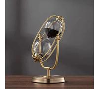 RUNLAIKEJI Sablier rotatif à 360 ° - Sablier décoratif de bureau - Sablier en métal - Convient pour la décoration de bureau et de la maison (sable noir/blanc)