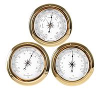 RUNLAIKEJI Station météo traditionnelle, baromètre, thermomètre, hygromètre, horloge, thermomètre et hygromètre, marée, station météo intérieure et extérieure, baromètres instruments météorologiques