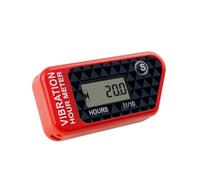 Runleader Compteur d’heures de vibration LCD pour l’entretien, conception de verrouillage sans câble et écran pour tondeuse à gazon, générateur, compresseur, tronçonneuse de moto, etc. (rouge)