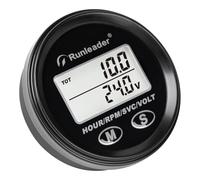 Runleader DC 8V à 65V compteur horaire numérique RPM mètre, voltmètre de batterie, affichage rétroéclairé, conception étanche pour tondeuse à gazon, générateur, hors-bord, bateau à moteur, VTT, etc.