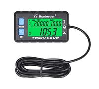 Runleader Tachymètre de compteur horaire,rappel d'entretien,rappel d'alerte de régime, heures initiales réglables,batterie remplaçable,utilisation pour VTT marin et équipement à moteur (HM058B-BU)