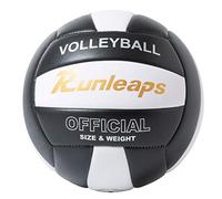 Runleaps Ballon de volley-ball imperméable pour l'intérieur et l'extérieur pour la plage, la gym, l'entraînement, taille officielle 5 (noir/blanc)