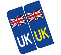 Runmeihe Lot de 2 Stickers Voiture Autocollants pour Plaque d'Immatriculation UK Brexit, Remplace les Stickers GB