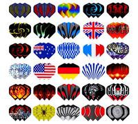 Runmeihe Lot de 50 ailettes de fléchettes standard aléatoires, 90 pièces durables en PET et laser de rechange pour queue de fléchettes, accessoires parfaits pour jeux de fléchettes