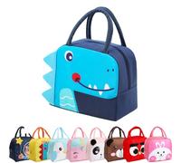 Runmeihe Sac Isotherme Repas Enfant Pour Les Filles, Les Garçons Et Les Étudiants, Sac À Lunch Isolant Réutilisable En Forme De Dessin Animé (Navy Crocodile)