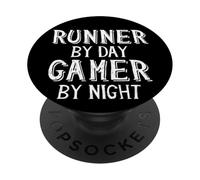 Runner by Day Gamer by Nigh Distance Marathon Running Gear PopSockets PopGrip Adhésif