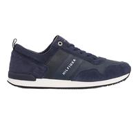 Tommy Hilfiger Baskets De Running Homme Iconic Leather Suede Mix Runner Chaussures De Sport, Bleu (Midnight), 46 EU