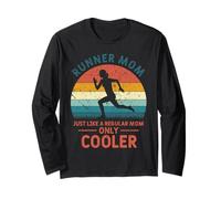 Runner Mom Funny Marathon Running Jogging Cadeau de fête des Manche Longue