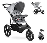 Runner Mountain Poussette 3 Roues Tout Terrain-SièGe 5 Points Panier Large Bandes RéFléChissantes-Pour Enfants Jusqu'À 15Kg-Noi