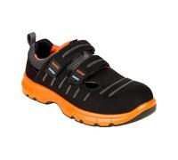 RUNNEX® Sandales de sécurité à scratch FlexStar S1P-ESD noir/orange 5176 : Taille 48 EU Taille : 48 EU