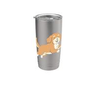 Running Cavapoo Dog Breed Mom Pet Lovers Owner Gobelet isotherme en acier inoxydable double paroi