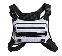Running Chest Bag, Reflective Adjustable Pouch, Breathable Running Vest for Workouts, Cycling, Mountain Climbing, Waterproof for Men & Women, Travel, 300g,