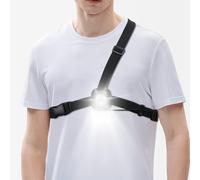 Running Chest Belt Light For Camping, Hiking, Running, Jogging, Walking, Outdoor Adventure Built-In Rechargeable Battery (Black)