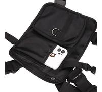 Running Chest Pack for Men, Lightweight Vest Backpack with Storage Pouch, Adjustable Chest Bag for Runners, Hiking, Travel, Walking, Biking, Hunting, Workout, Jogging, and Outdoor Activities