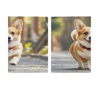Running Corgi Étui de passeport ultra fin en cuir synthétique compact de qualité supérieure pour homme et femme