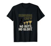 Running Crew No Guts No Glory Design de Motivation T-Shirt