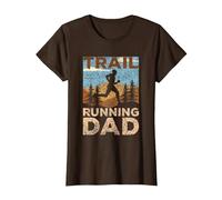 Running Dad Runner Runner Run Trails Pater Daddy Papa Papa T-Shirt, Femme, Marron, XS