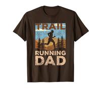 Running Dad Runner Runner Run Trails Pater Daddy Papa Papa T-Shirt, Homme, Marron, S