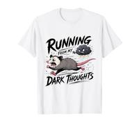 Running from My Dark Thoughts Opossum Runner Athlete Humour T-Shirt