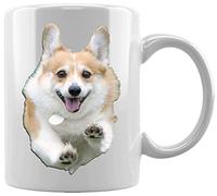 Running Happy Corgi Ceramic White Mug Coffee Tea Water Cup Office Home