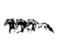 Running Horse Car Decals - Galloping Three Horses Car Window Stickers | Animal Vinyl Decals for Cär SUV | Weather-Resistant