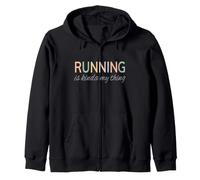 Running is Kinda My Thing Sport Marathon T-Shirt Lettres Amusantes Sweat à Capuche