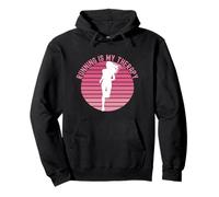 Running is My Therapy Girl Runner Jogging Cardio Retro Sunset Sweat à Capuche