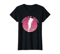 Running is My Therapy Girl Runner Jogging Cardio Retro Sunset T-Shirt
