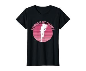 Running is My Therapy Girl Runner Jogging Cardio Retro Sunset T-Shirt
