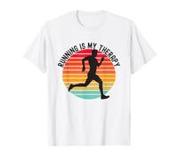 Running is My Therapy Jogger Running Retro Sunset T-Shirt