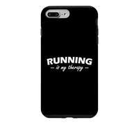 Running is My Therapy Motivation Runner Fitness Design Coque pour iPhone 7 Plus/8 Plus